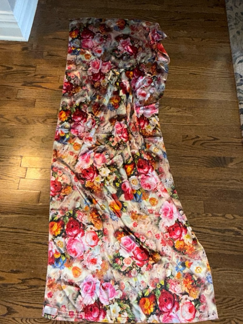 Floral scarf with Pink & Red Roses
